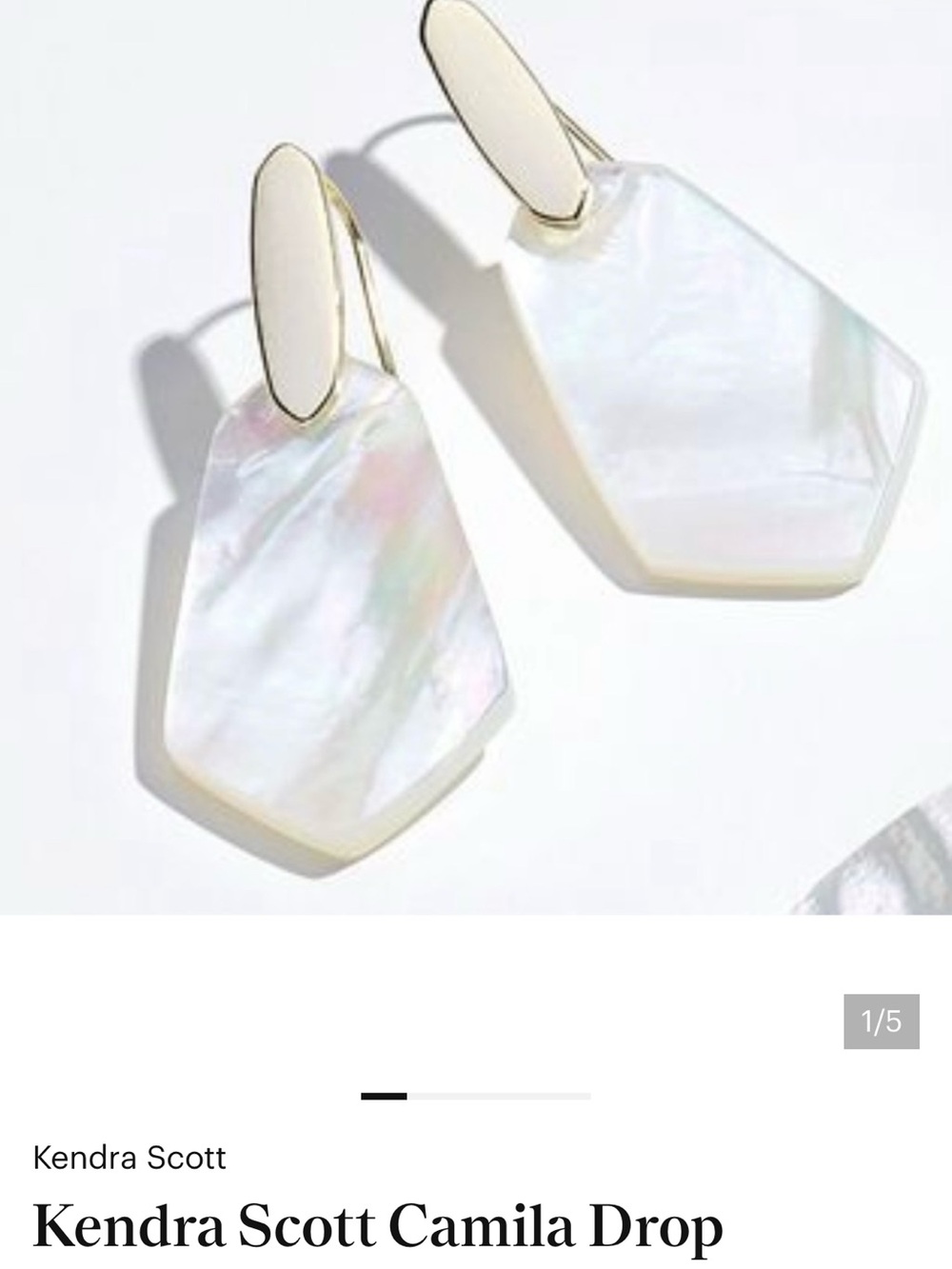 Kendra Scott Camila Drop Earrings in Iridescent Pearl with Gold Tone